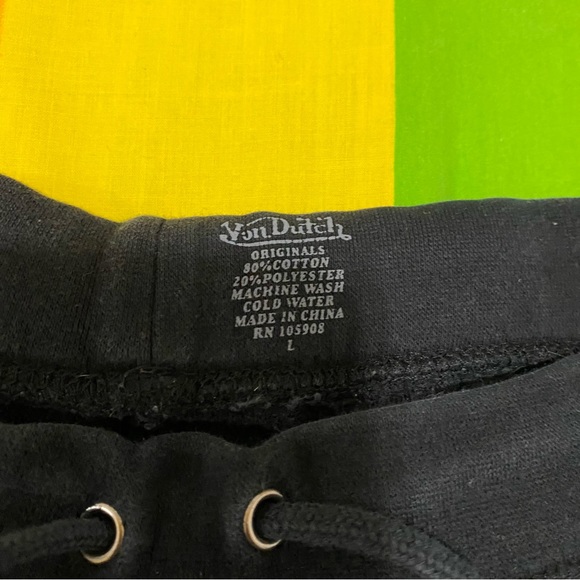 Von Dutch Logo Ankle Cropped Sweat Pants Loose Fit Baggy Low Rise Hip Hugger Lrg - Picture 5 of 11